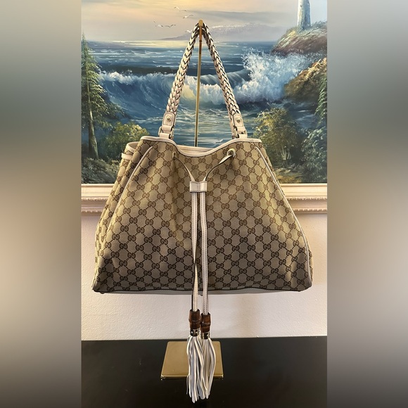 Gucci Beige and Brown Monogram Tote - Picture 3 of 13